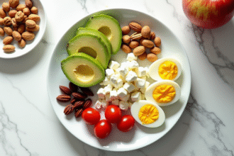 Assiette colorée de aliments sains pour calmer la faim