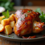 Confit de canard avec pommes de terre croustillantes et persil