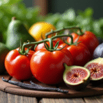 Fruits et légumes V comme tomates cerises et avocats
