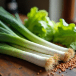 Sélection de légumes frais L sur table en bois